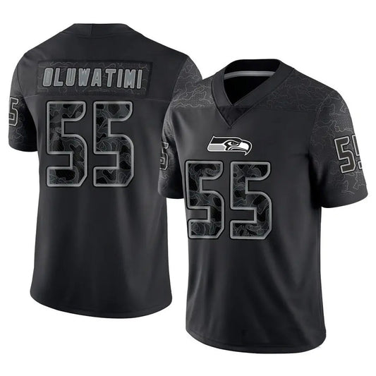 S.Seahawks #55 Olu Oluwatimi Player Black RFLCTV Limited Football Jerseys