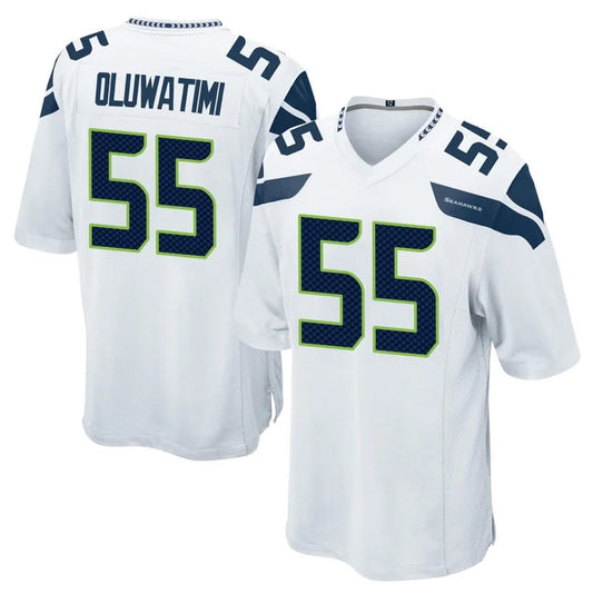 S.Seahawks #55 Olu Oluwatimi Player White Home Game Football Jerseys