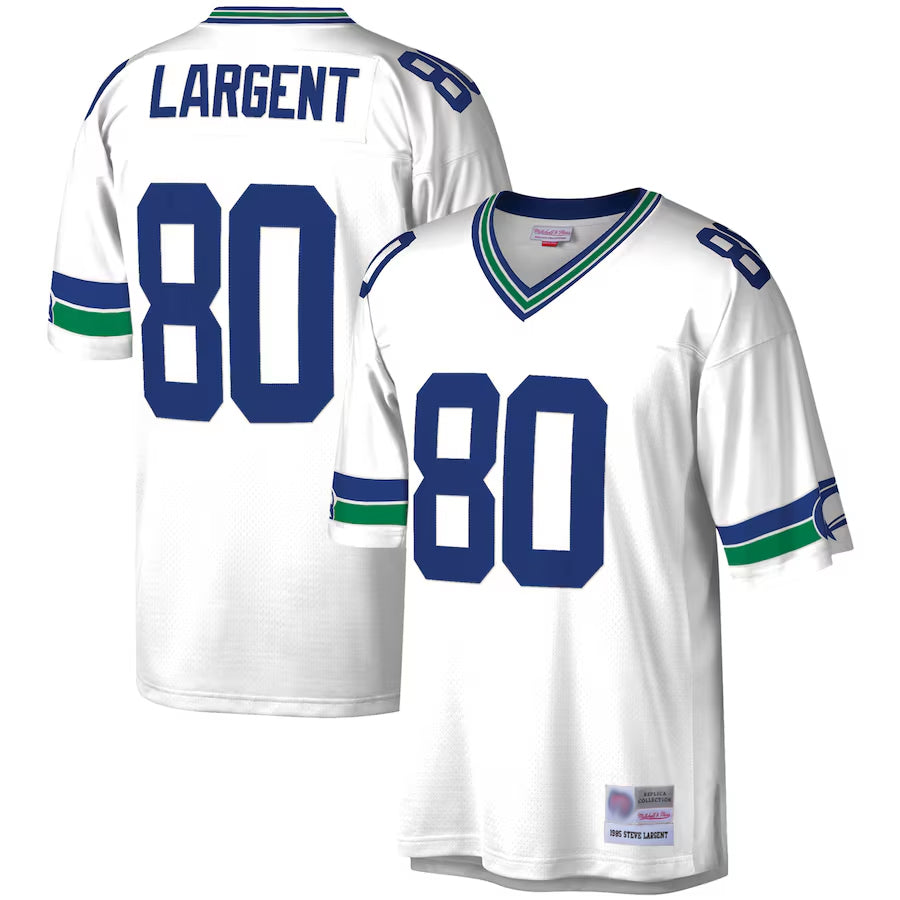 S.Seahawks #80 Steve Largent Player Mitchell & Ness White Legacy Replica Football Jerseys