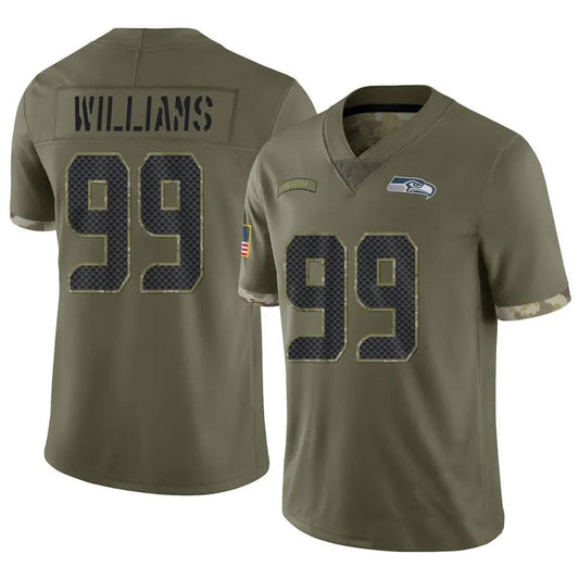 S.Seahawks #99 Leonard Williams Player Salute to Service Olive Football Jerseys