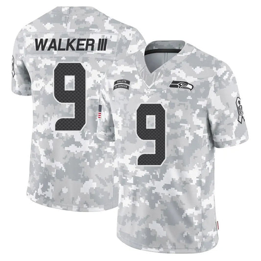 S.Seahawks #9 Kenneth Walker III Player Arctic Camo Salute to Service Limited Football Jerseys