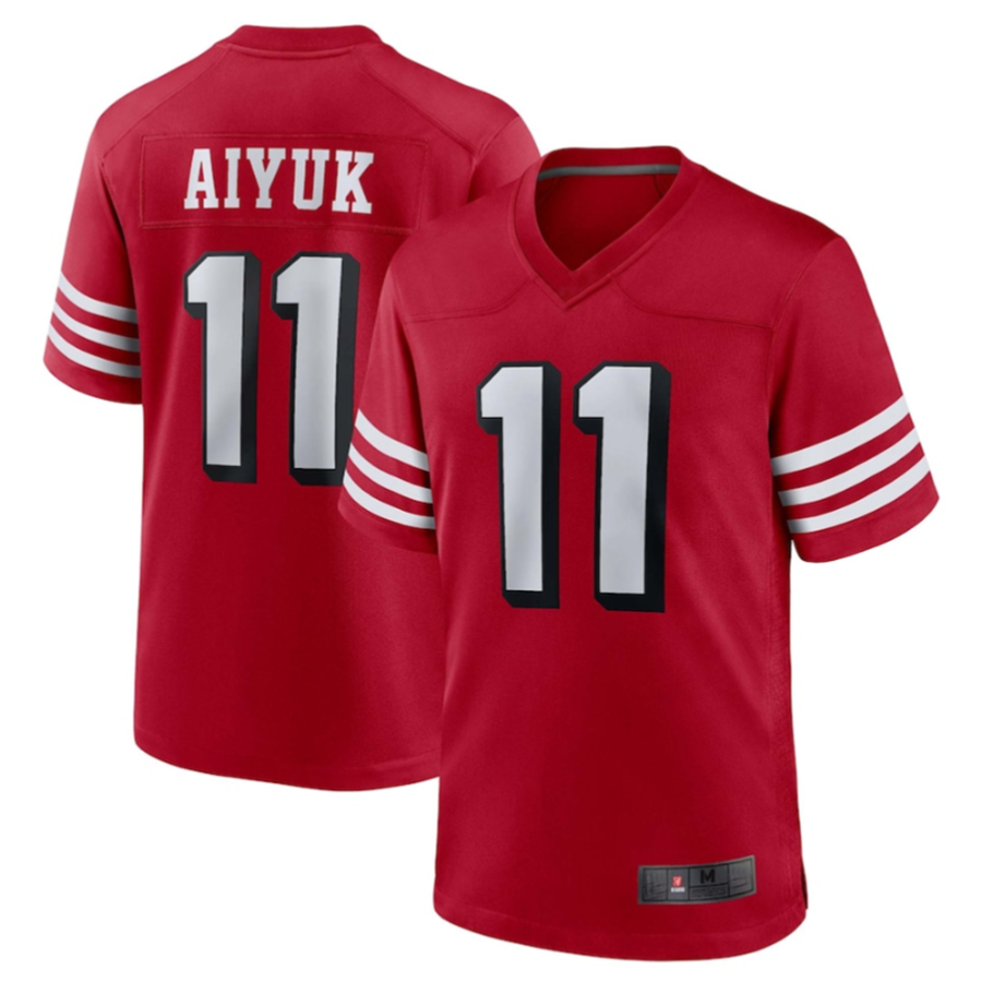 #11 Brandon Aiyuk Player SF.49ers Scarlet Game Football Jerseys