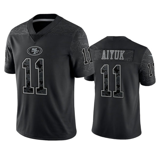 SF.49ers #11 Brandon Aiyuk Player Black RFLCTV Limited Football Jerseys