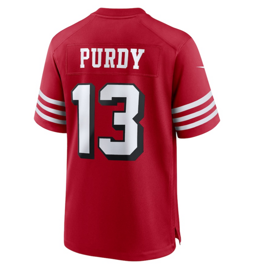 SF.49ers #13 Brock Purdy Player Scarlet Alternate Game Football Jerseys