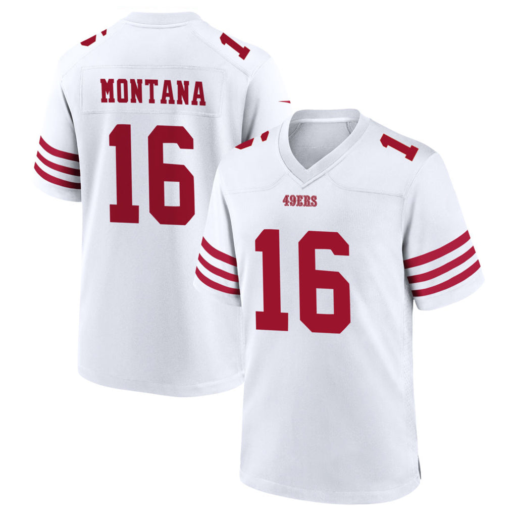 SF.49ers #16 Joe Montana Player White Home Game Football Jerseys