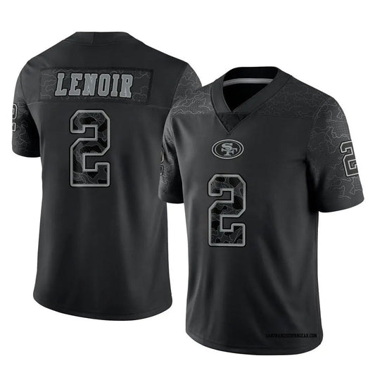 SF.49ers #2 Deommodore Lenoir Player Black RFLCTV Limited Football Jerseys
