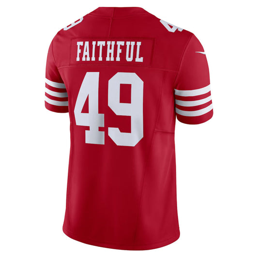 SF.49ers #49 The Faithful Player Vapor F.U.S.E. Limited  Scarlet Football Jerseys