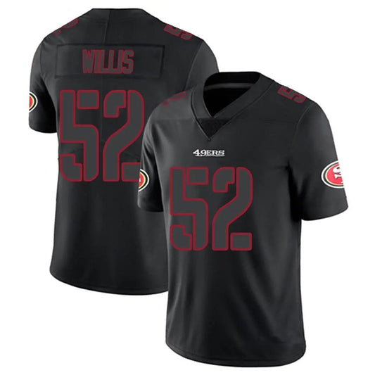 SF.49ers #52 Patrick Willis Player Black Limited Rush Impact Football Jerseys