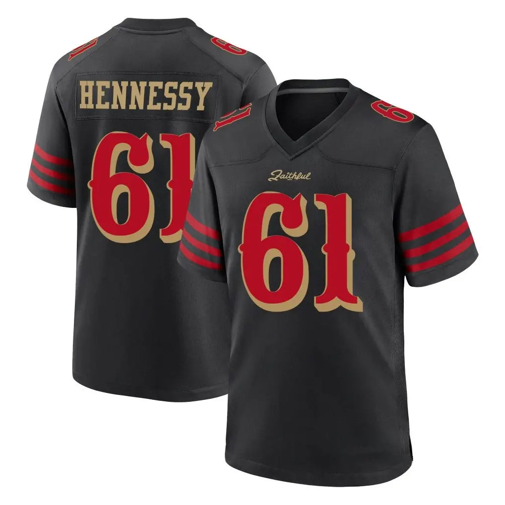 SF.49ers #61 Matt Hennessy Player Black Rivalries Collection Game Football Jerseys