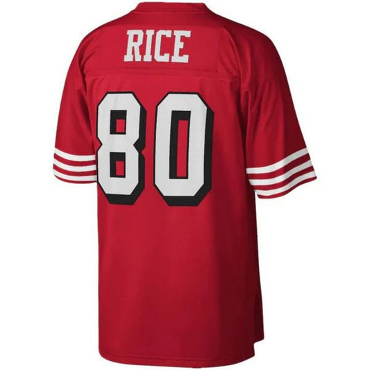 SF.49ers #80 Jerry Rice Player Mitchell & Ness Scarlet 1994 Legacy Replica Football Jerseys