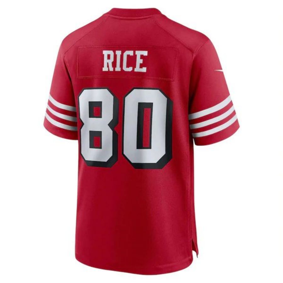 #80 Jerry Rice Player SF.49ers Scarlet Alternate Game Football Jerseys