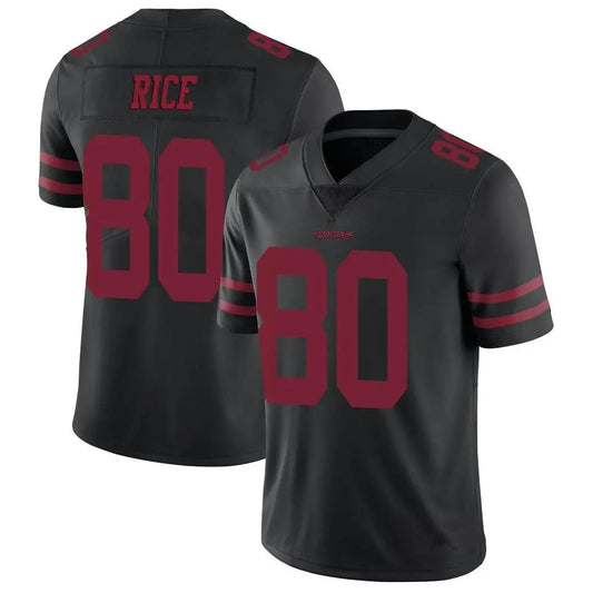SF.49ers #80 Jerry Rice Player Black Vapor Untouchable Limited Throwback Football Jerseys