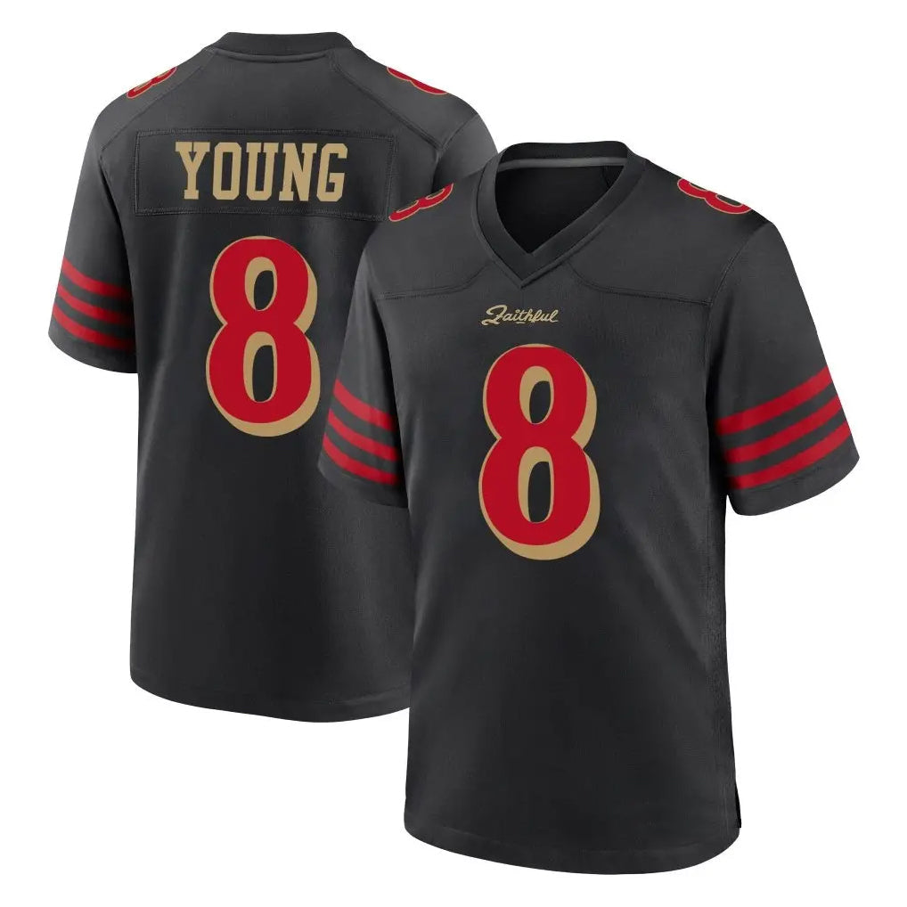 SF.49ers #8 Steve Young Player Black Rivalries Collection Game Football Jerseys