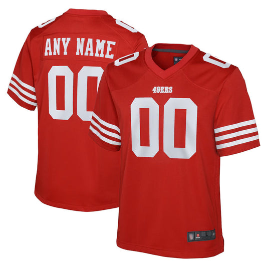 SF.49ers Game Team Colour Football Jerseys - Red - Custom