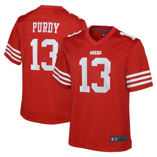 SF.49ers Home Game Football Jerseys - Scarlet - #13 Brock Purdy Player