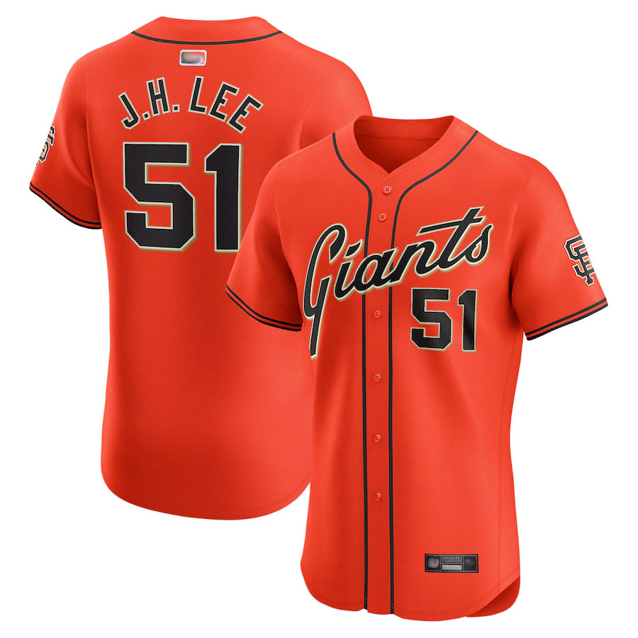 S.Francisco Giants #51 Jung Hoo Lee Player Orange Elite Baseball Jerseys