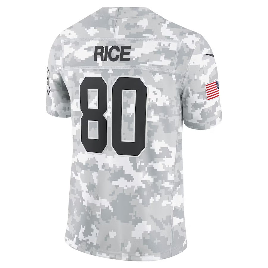 SF.49ers #80 Jerry Rice Player Arctic Camo Salute to Service Limited Stitched American Football Jerseys