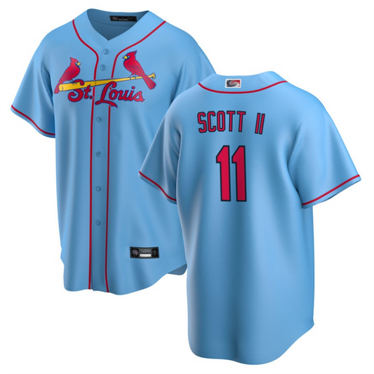 St.Louis Cardinals #11 Victor Scott II Player Light BLue Home Replica Basebll Jerseys