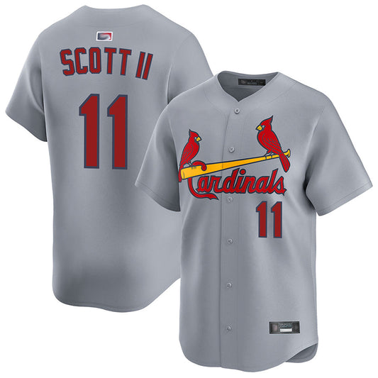 St.Louis Cardinals #11 Victor Scott II Player Road Limited Home Baseball Jerseys