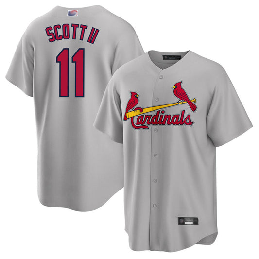 St.Louis Cardinals #11 Victor Scott II Player Road Replica Baseball Jerseys