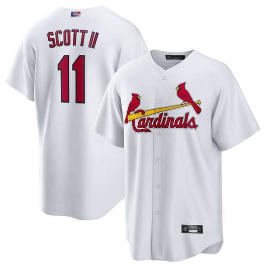 St.Louis Cardinals #11 Victor Scott II Player White Home Replica Basebll Jerseys