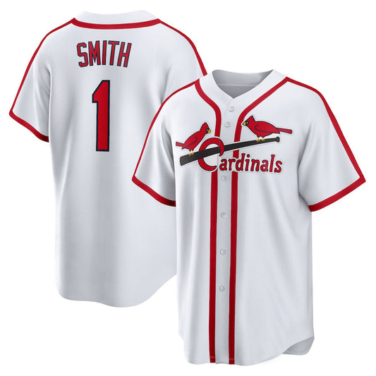 St.Louis Cardinals #1 Ozzie Smith Player White Home Cooperstown Collection Baseball Jerseys