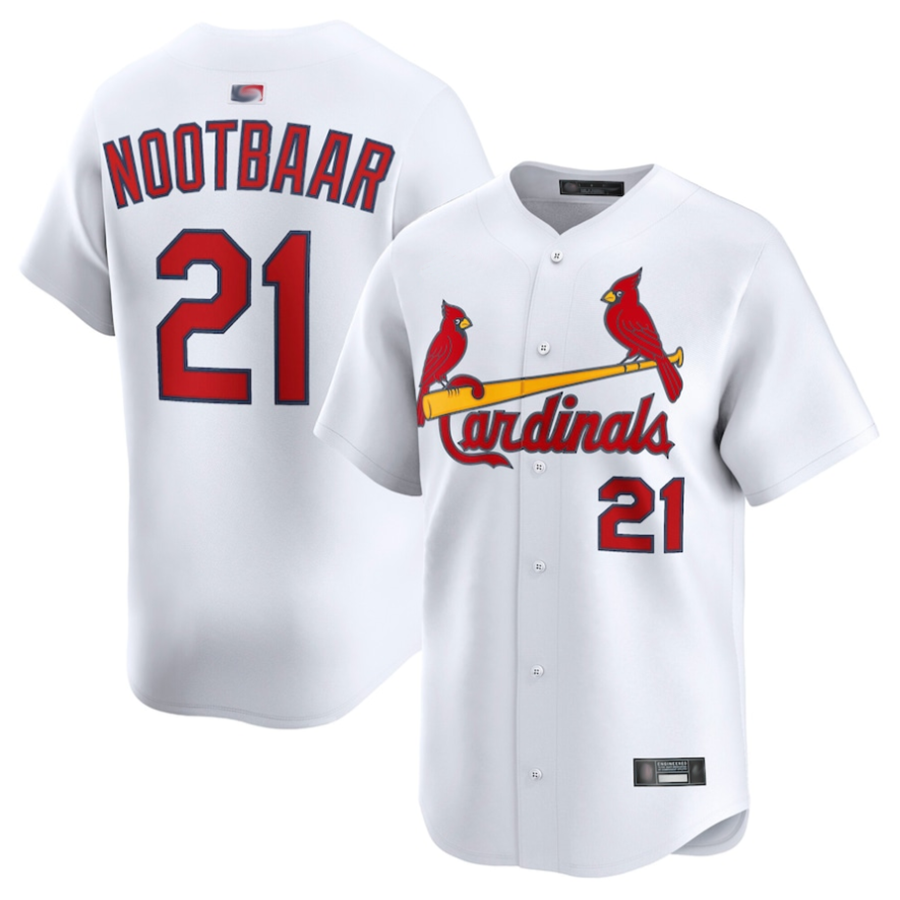 St.Louis Cardinals #21 Lars Nootbaar Player White Limited Baseball Jerseys