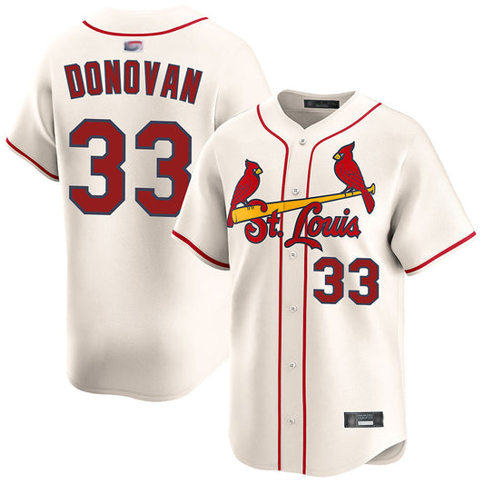 St.Louis Cardinals #33 Brendan Donovan Player Cream Limited Baseball Jerseys
