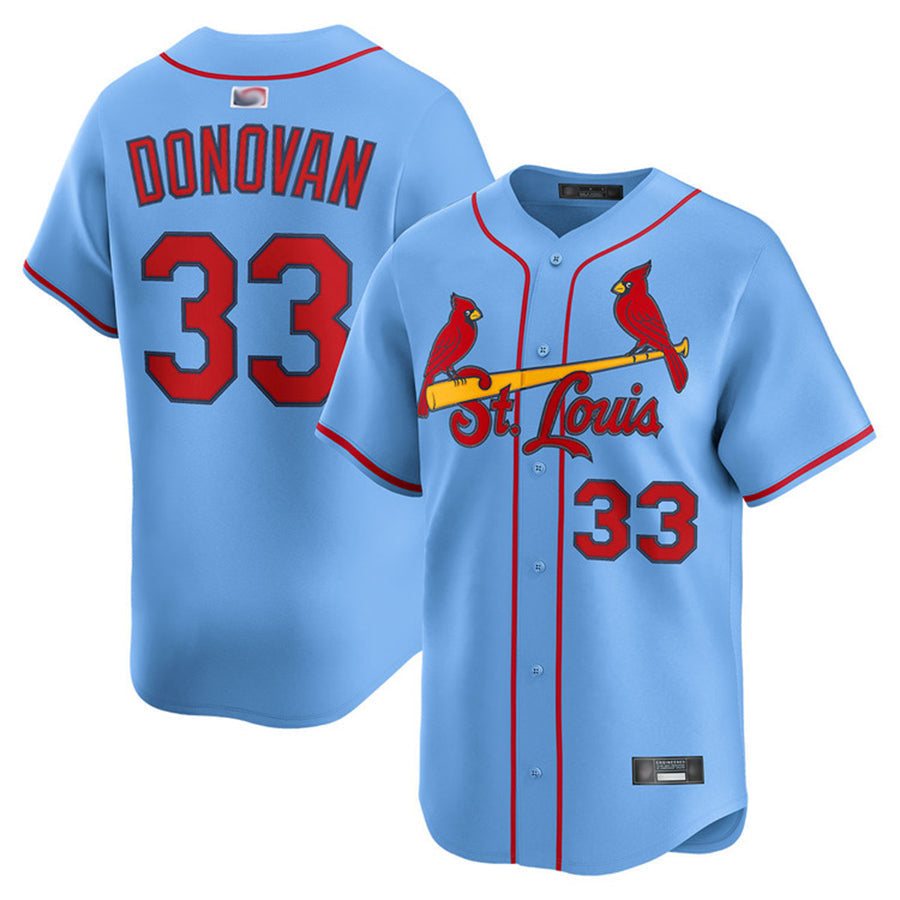 St.Louis Cardinals #33 Brendan Donovan Player Light Blue Limited Baseball Jerseys