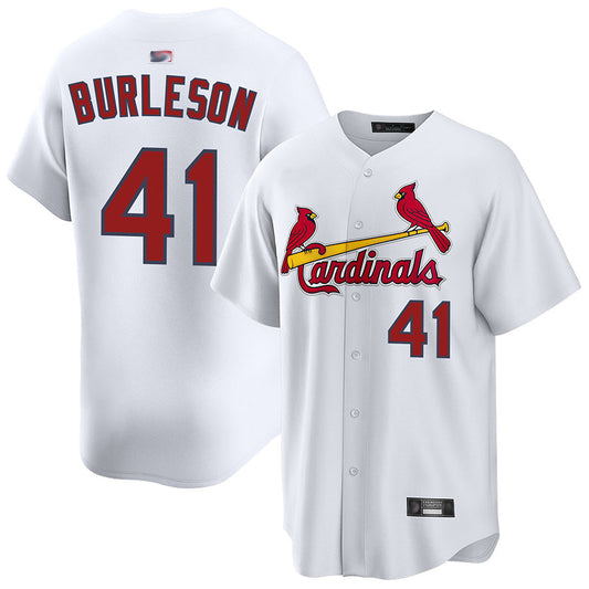 St.Louis Cardinals #41 Alec Burleson Player White Limited Home Baseball Jerseys