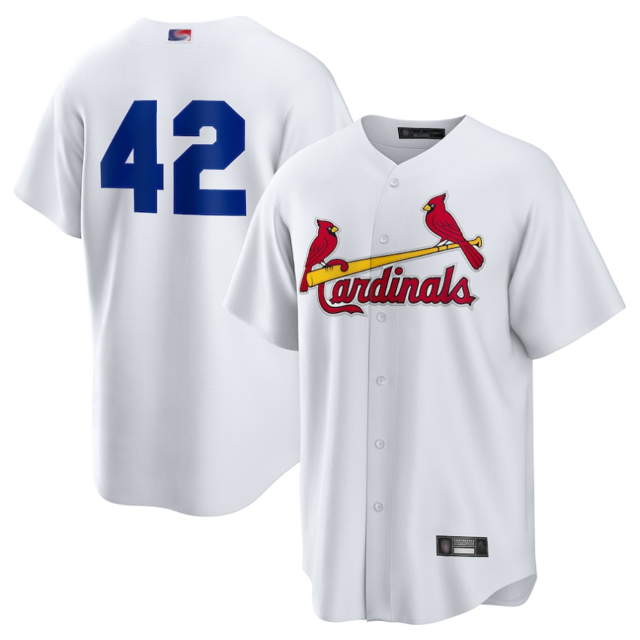 St.Louis Cardinals #42 Player White Home Jackie Robinson Day Replica Baseball Jerseys