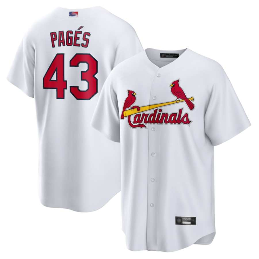 St.Louis Cardinals #43 Pedro Pag��|s Player White Home Replica Baseball Jerseys
