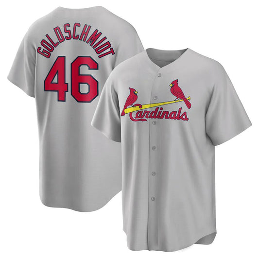 St.Louis Cardinals #46 Paul Goldschmidt Player Gray Road Replica Baseball Jerseys
