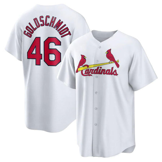 St.Louis Cardinals #46 Paul Goldschmidt Player White Home Replica Baseball Jerseys