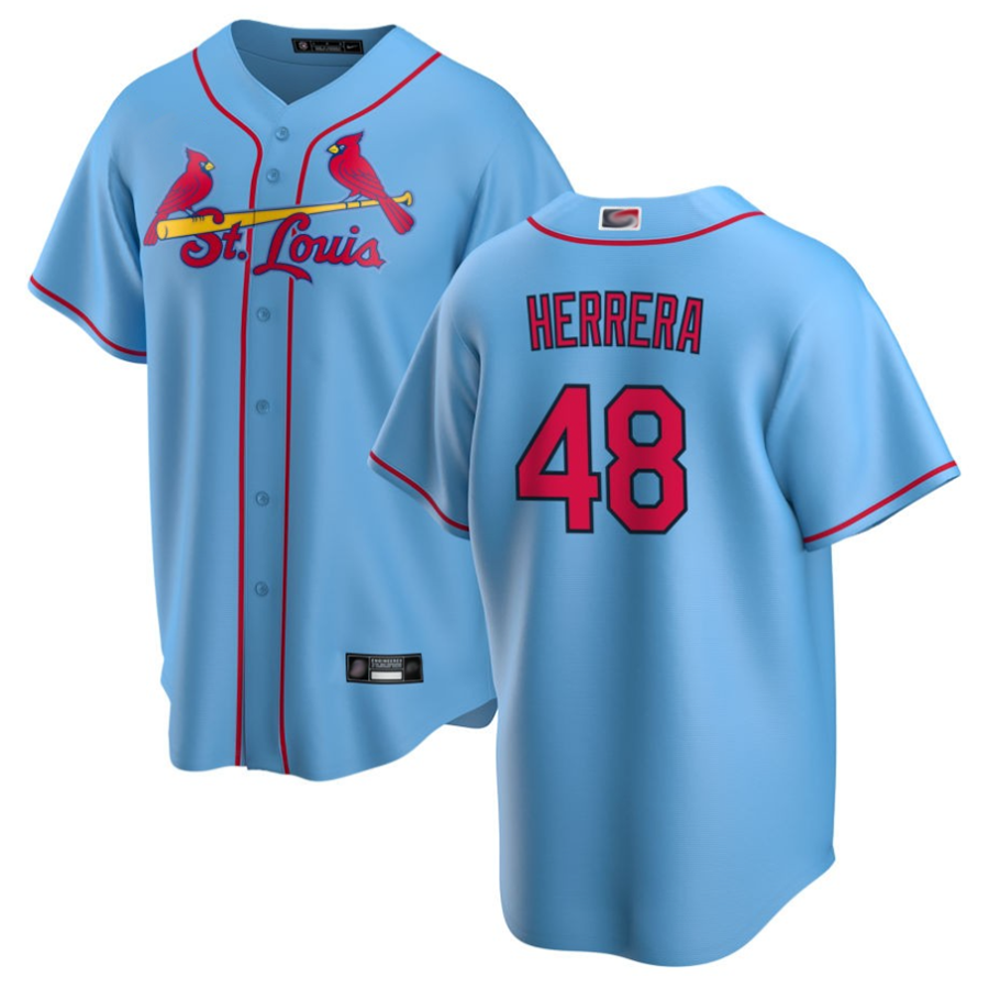 St.Louis Cardinals #48 Iv����n Herrera Player Light Blue Home Replica Baseball Jerseys