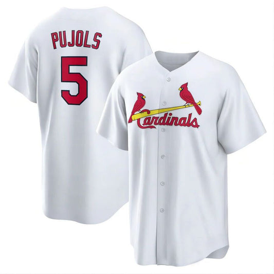 St.Louis Cardinals #5 Albert Pujols Player White Home Replica Baseball Jerseys