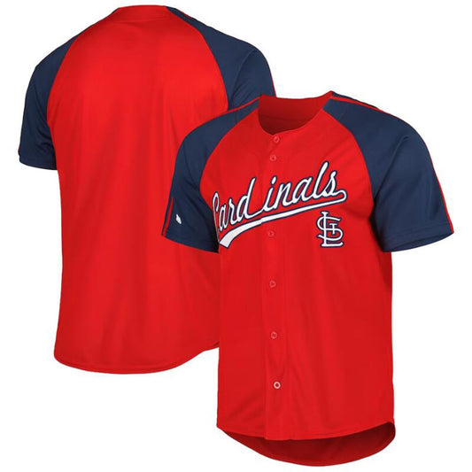 St.Louis Cardinals Blank Player Stitches Red Button-Down Raglan Fashion Baseball Jerseys