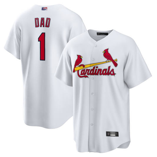 St.Louis Cardinals White #1 Dad Player Home Replica Baseball Jerseys