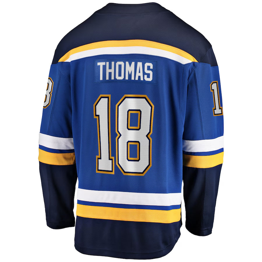 St. L.Blues #18 Robert Thomas Player Fanatics Home Breakaway Blue Hockey Jerseys
