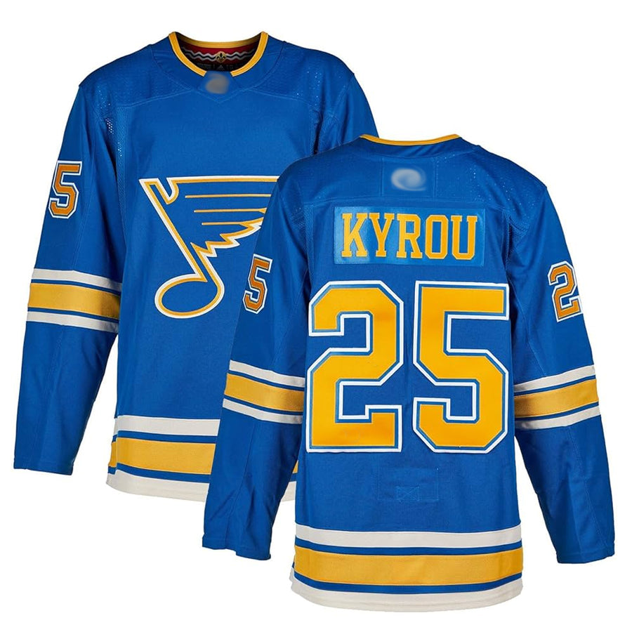 St. L.Blues #25 Jordan Kyrou Player Fanatics Alt Retro Blue Hockey Jerseys