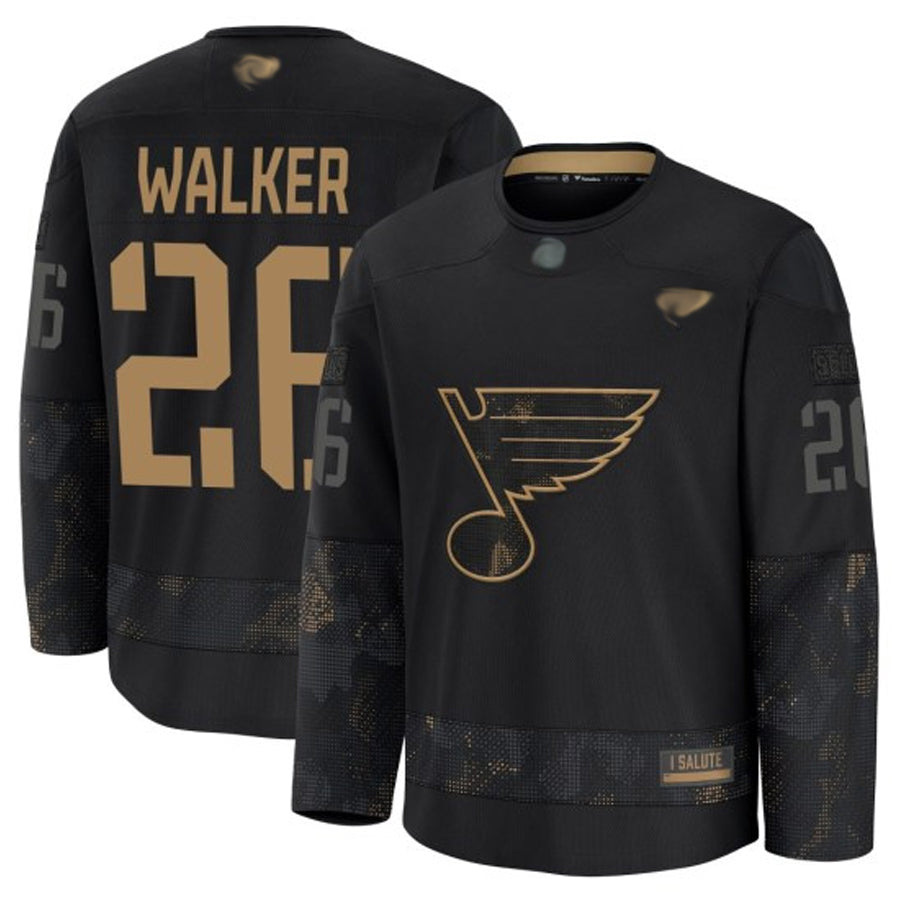 St. L.Blues #26 Nathan Walker Player Fanatics Black Hockey Jerseys