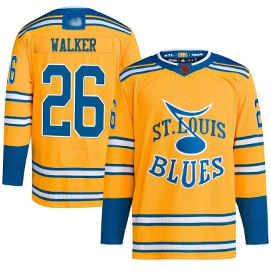 St. L.Blues #26 Nathan Walker Player Fanatics Yellow Special Edition Hockey Jerseys