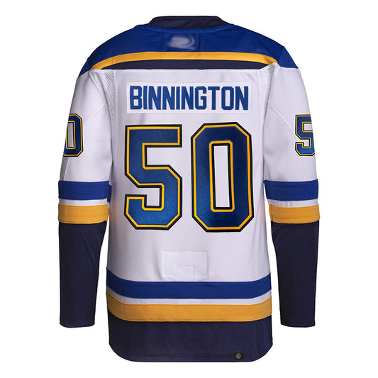 St. L.Blues #50 Jordan Binnington Player White Breakaway Hockey Jerseys