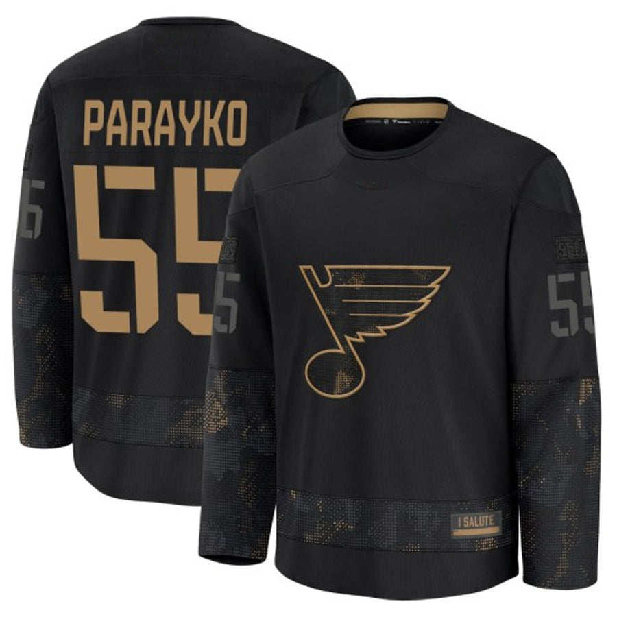 St. L.Blues #55 Colton Parayko Player Fanatics Black Hockey Jerseys