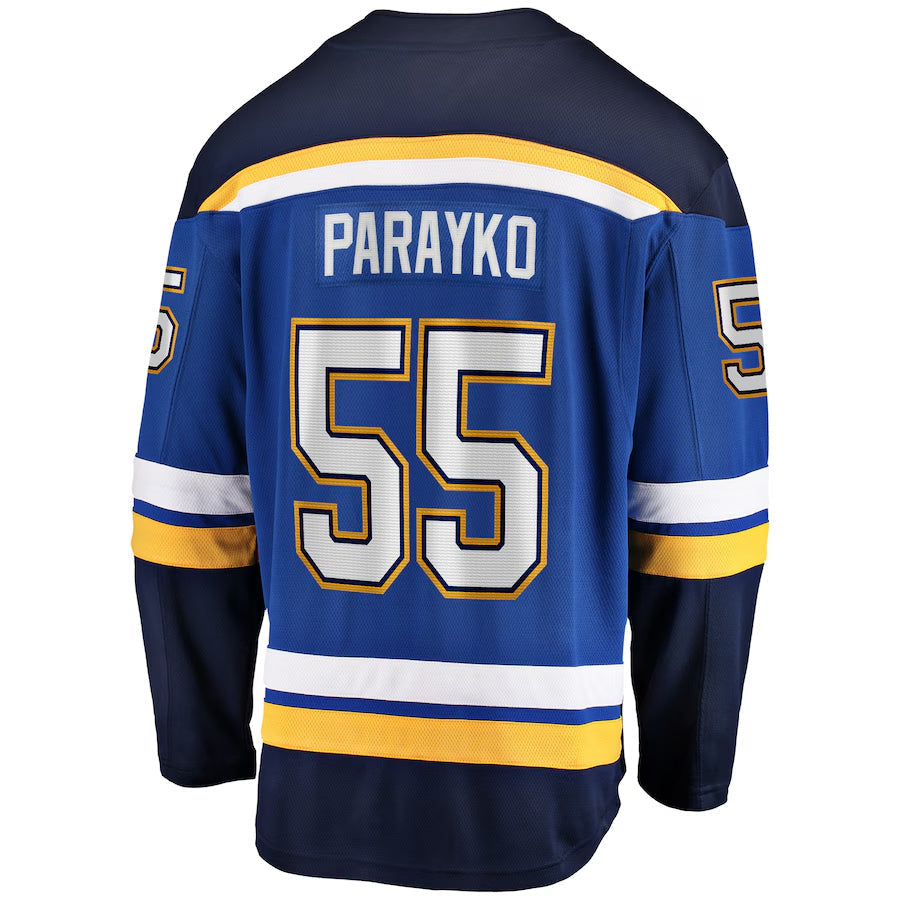 St. L.Blues #55 Colton Parayko Player Fanatics Home Breakaway Blue Hockey Jerseys