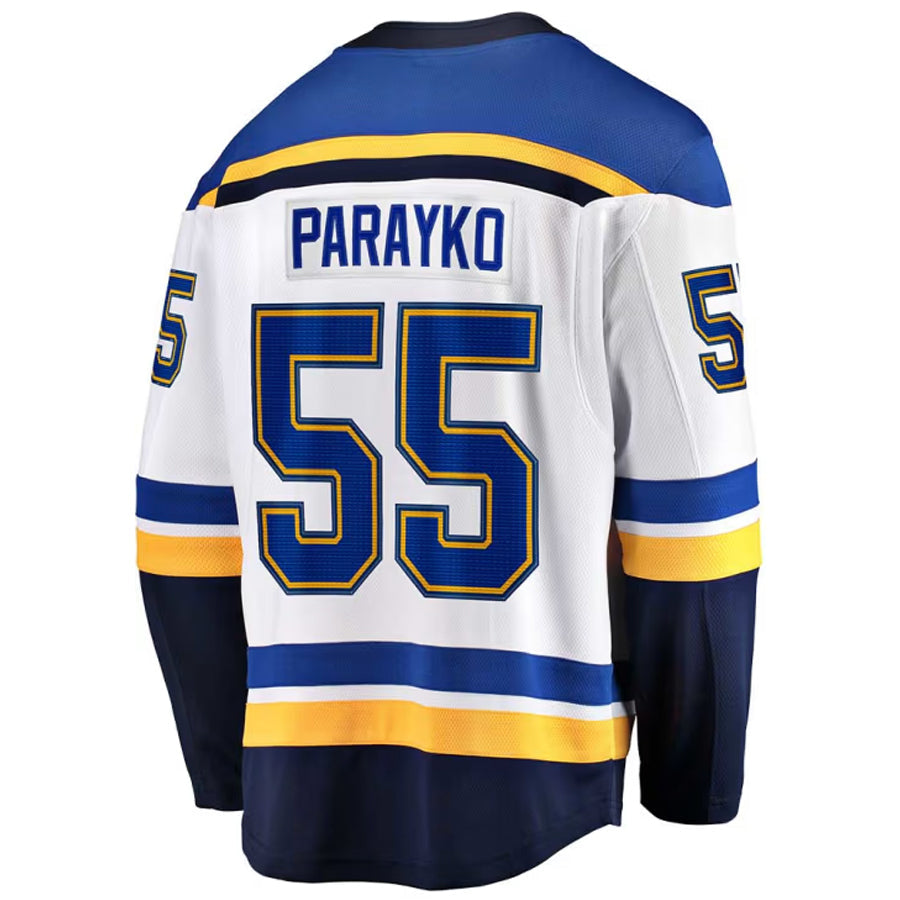 St. L.Blues #55 Colton Parayko Player Fanatics Home Breakaway White Hockey Jerseys