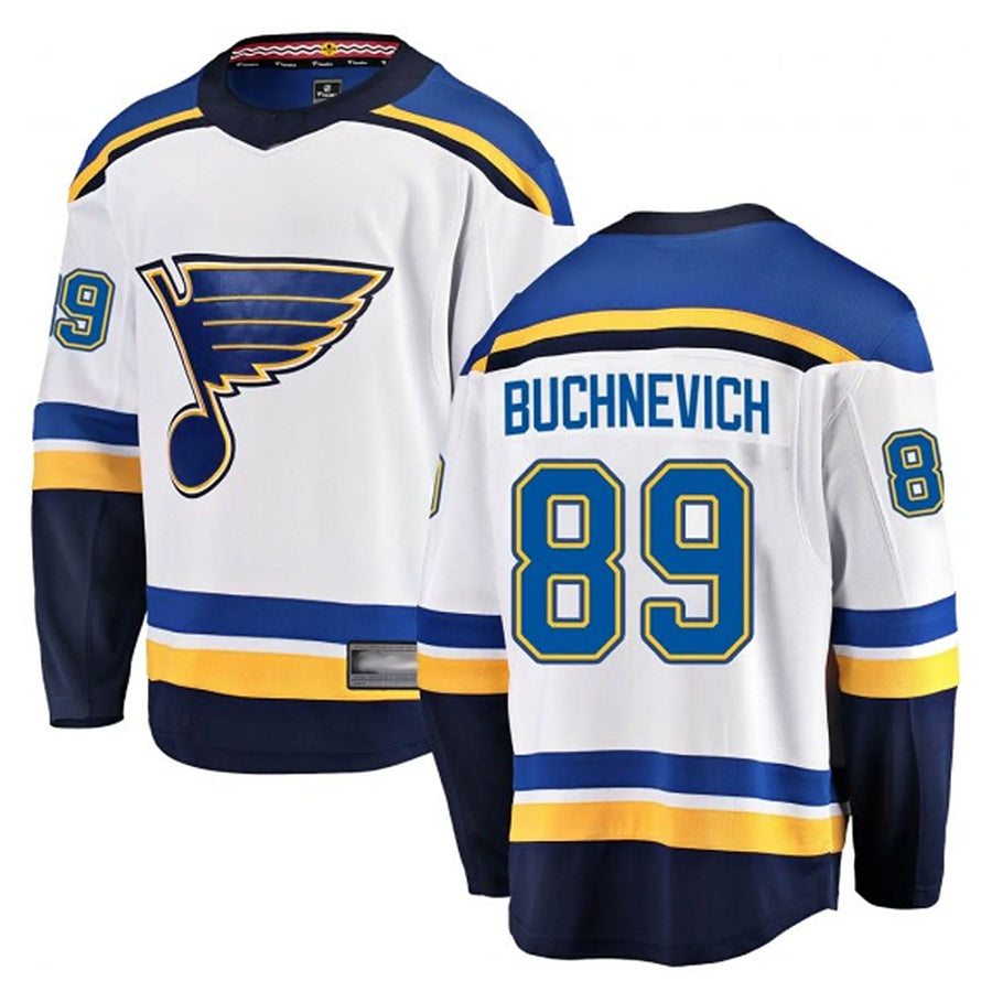 St. L.Blues #89 Pavel Buchnevich Player Fanatics Premier Breakaway White Hockey Jerseys