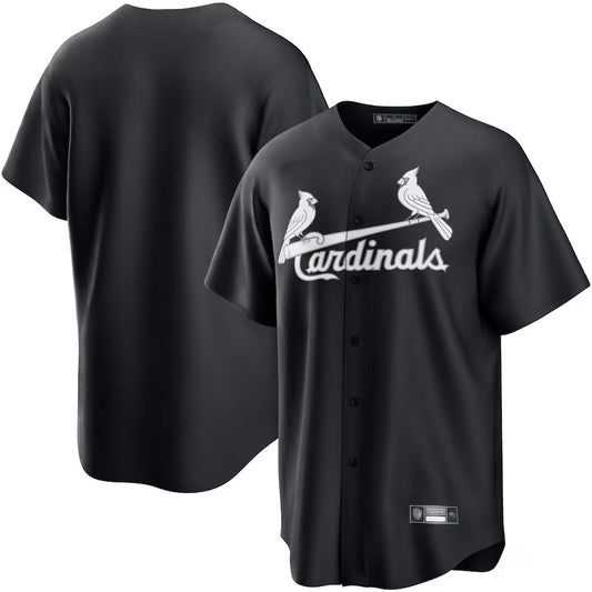 St. Louis Cardinals Blank Player Black Lights Out Replica Baseball Jerseys