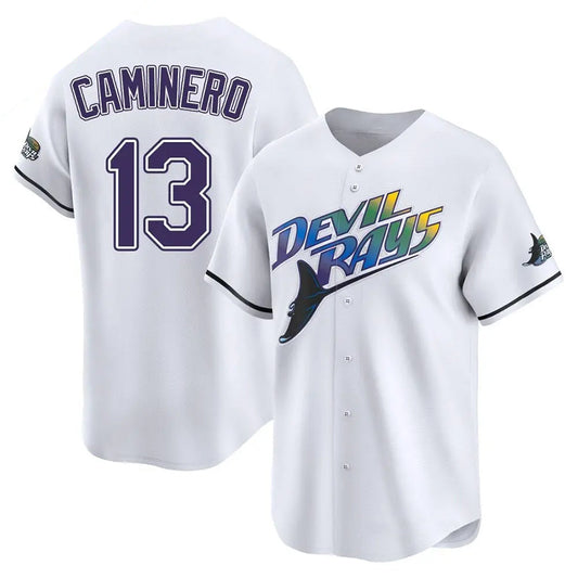 TB.Rays #13 Junior Caminero Player City Connect Limited White Baseball Jerseys