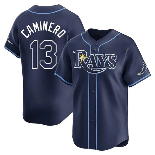 TB.Rays #13 Junior Caminero Player Navy Limited Baseball Jerseys